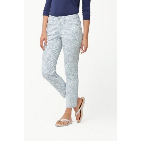 Tommy Bahama 28×28 Monstera Mash Print Skinny Ankle Jeans in Fresh Air Wash - Picture 1 of 8